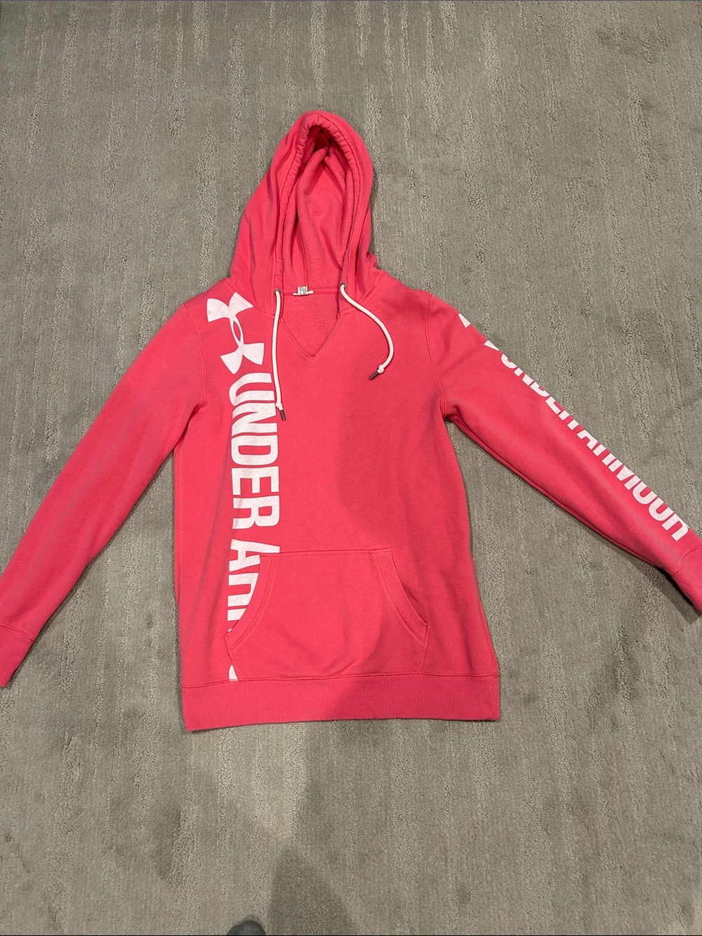 Under Armour Women's Coral Pink V-Neck Pullover Hoodie